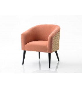 Fauteuil cannage rose ELODIE