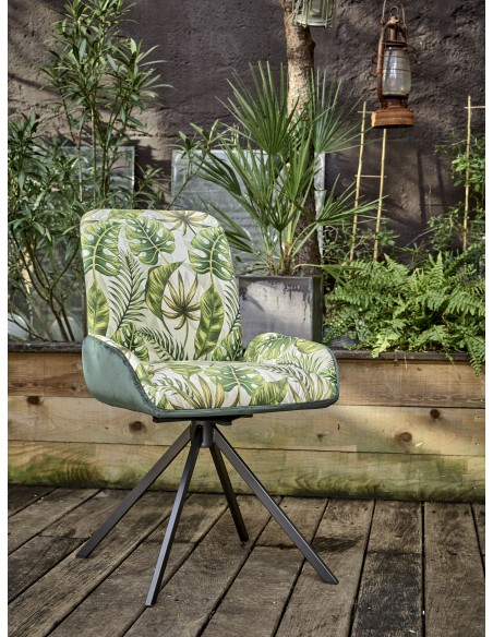 OLYMPE - Chaise pivotante avec rappel Feuilles