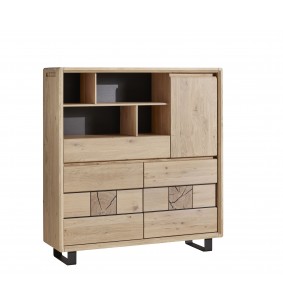OLYMPE - Bahut haut 3 portes 1 tiroir 1 niche