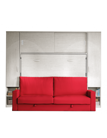 HORIZON - Armoire lit escamotable horizontale avec canapé et rangement
