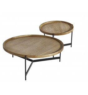 NOÉ - Table basse ronde placage chêne 100 cm 2