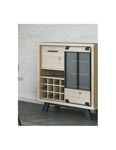 HARRY - Meuble bar 100 cm 1 porte coulissante 