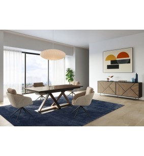 SEIDE - Enfilade 220 cm 4 Portes Battantes 1 Tiroir Intérieur  2