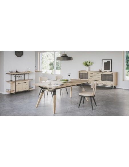 HARRY - Enfilade 245 cm 2 portes coulissantes et 4 tiroirs 