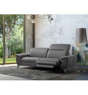 LIDE - Canapé 3 places 2 relax électrique têtières manelles 