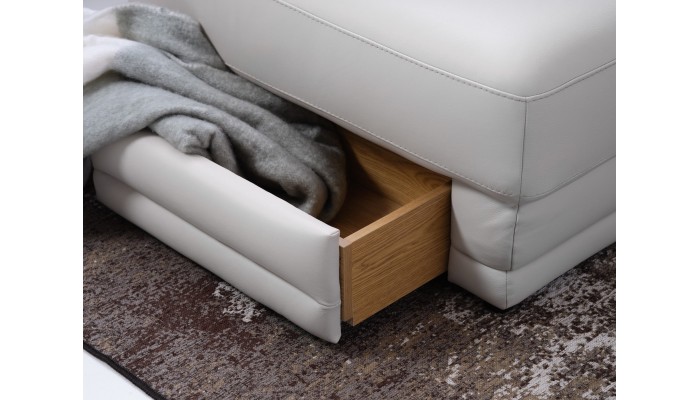 VEDER - Canapé d'angle tissu, 1 relax électrique 