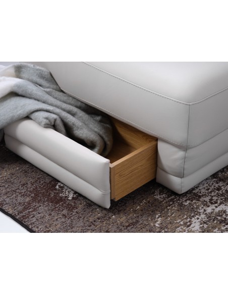 VEDER - Canapé d'angle tissu, 1 relax électrique 