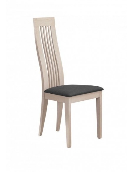MILE - Chaise chêne tissu couleur gris 