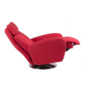 Fauteuil relaxation tissu rouge, pivotant relax manuel 