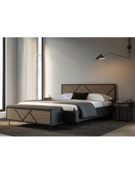 SEIDE - Base De Lit Pied Metal Pour Matelas 160  x 200 cm 