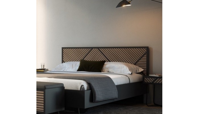 SEIDE - Base De Lit Pied Metal Pour Matelas 160  x 200 cm 
