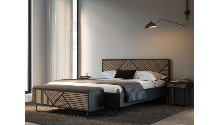 SEIDE - Base De Lit Coffre Pour Matelas 160 x 200 cm 