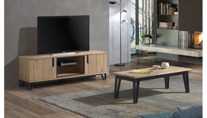 ETAPE - Meuble TV Hifi 2 portes - 1 niche 