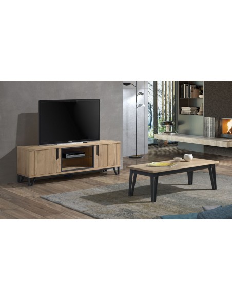 ETAPE - Meuble TV Hifi 2 portes - 1 niche 