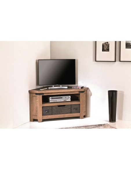 BRONZE - Meuble TV d'angle 1 tiroir 1 niche 