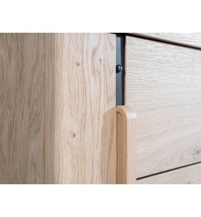 ARDEN - Meuble TV Hifi 1 porte - 1 tiroir - 1 niche Façade de tiroir avec métal perforé  2