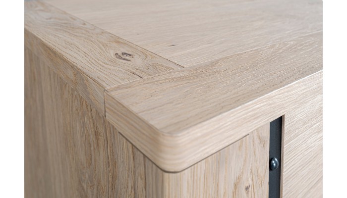 ARDEN - Meuble TV Hifi 1 porte - 1 tiroir - 1 niche Façade de tiroir avec métal perforé 