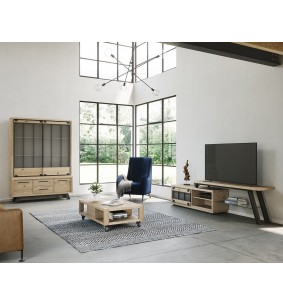 HARRY - Meuble TV extensible 1 porte coulissante 1 niche  2