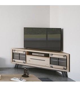 HARRY - Meuble TV coin 170 cm 2 portes coulissantes 1 tiroir 