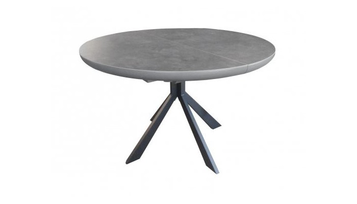 CONCEPT - Table ronde 1 allonge centrale papillon 40 cm plateau céramique