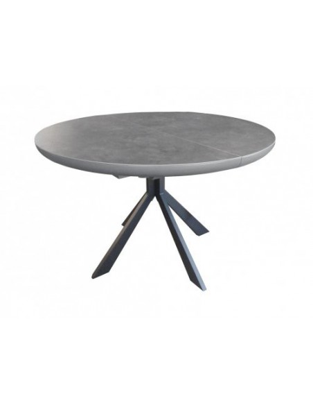 CONCEPT - Table ronde 1 allonge centrale papillon 40 cm plateau céramique
