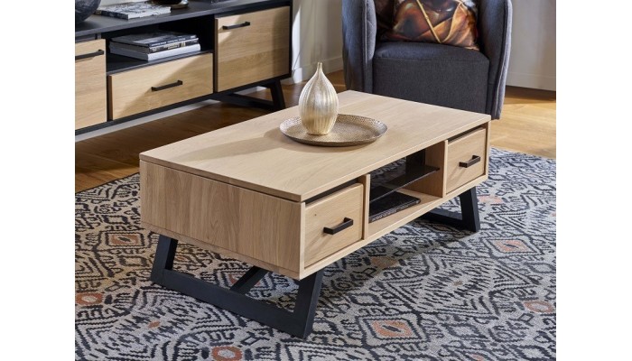 TOUAREG - Table basse Dinette 2 coffres 1 niche 