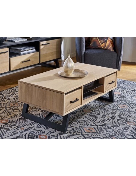 TOUAREG - Table basse Dinette 2 coffres 1 niche 