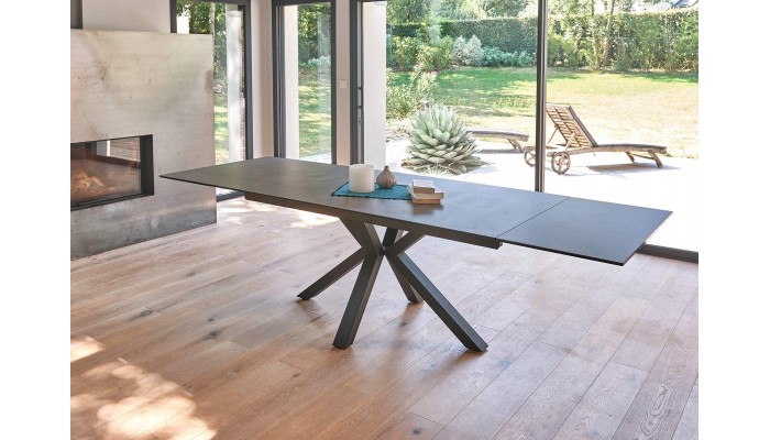 CONCEPT - Table rectangle 2 allonges en bout de...