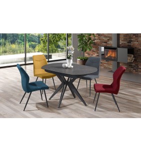 NENU - Table ovale 2 allonges en bout escamotable 30 cm 