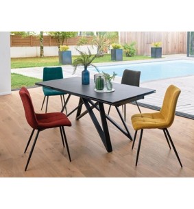ETAPE - Table plateau céramique 2 allonges de 50 cm 