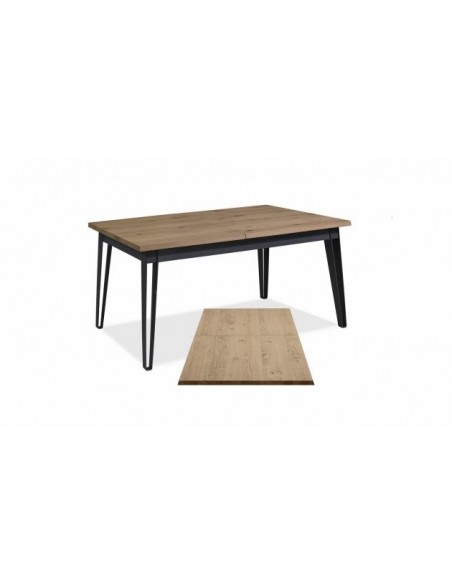 ETAPE - Table rectangle en 160 x 90 cm + allonge papillon de 60 cm 