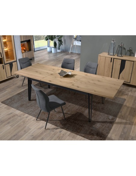 ETAPE - Table rectangle en 160 x 90 cm + allonge papillon de 60 cm 