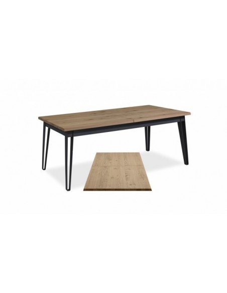 ETAPE - Table rectangle en 190 x 100 cm + allonge papillon de 80 cm 