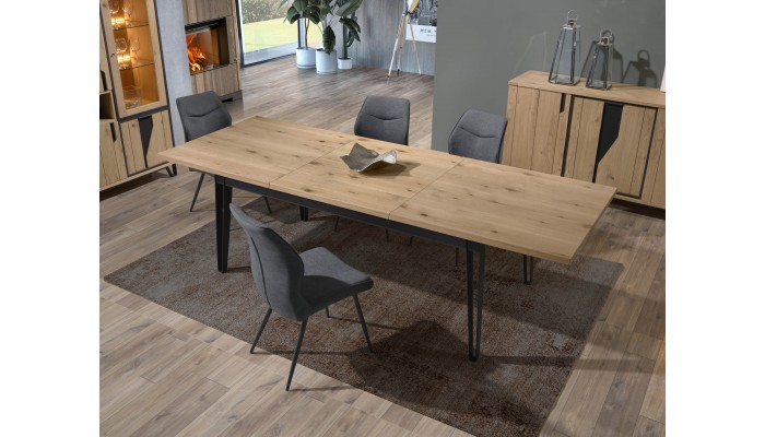 ETAPE - Table rectangle en 190 x 100 cm + allonge papillon de 80 cm 