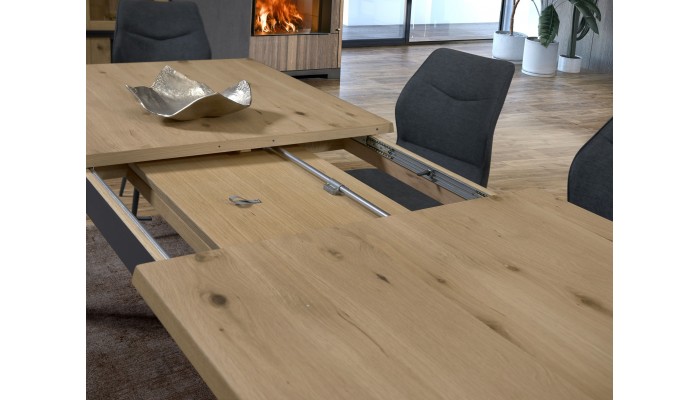 ETAPE - Table rectangle en 190 x 100 cm + allonge papillon de 80 cm 
