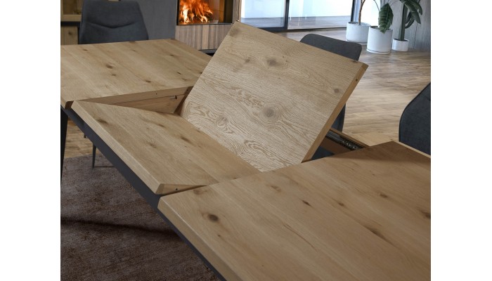 ETAPE - Table rectangle en 190 x 100 cm + allonge papillon de 80 cm 