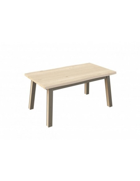 ARDEN - Table 4 pieds en 160 x 90 - Plateau chantourné allonge centrale  papillon  de 60 cm 