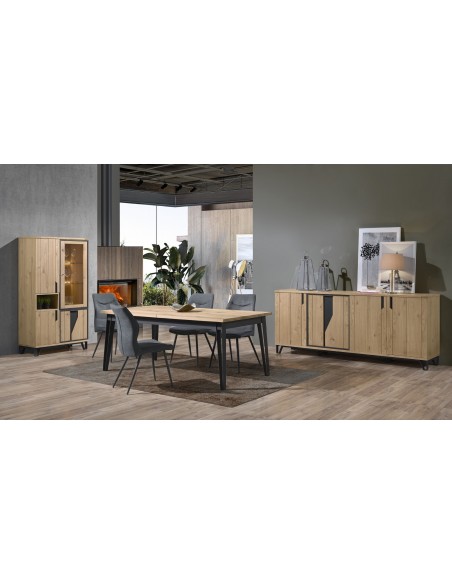 ETAPE - Table pieds épingle, 1 allonge papillon 80 cm 