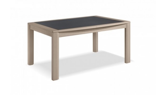 MILE - Table tonneau 160 cm x 96 cm + 2 allonges centrales papillon de 40 cm 