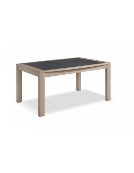 MILE - Table tonneau 160 cm x 96 cm + 2 allonges centrales papillon de 40 cm 
