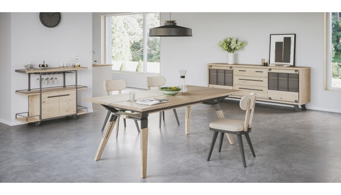 HARRY - Table 4 pieds métalliques allonges 60 cm 