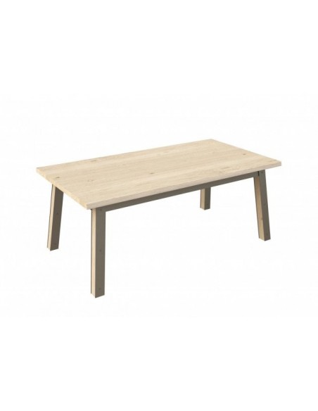 ARDEN - Table 4 pieds en 190 x 100 - Plateau chantourné 2 allonges centrales  papillon  de 45 cm 