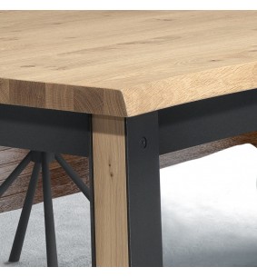 ARDEN - Table 4 pieds en 190 x 100 - Plateau chantourné 2 allonges centrales  papillon  de 45 cm  2