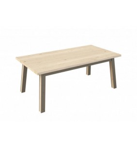 ARDEN - Table 4 pieds en 190 x 100 - Plateau droit 2 allonges centrales  papillon  de 45 cm  2