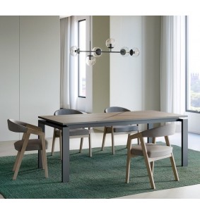 SEIDE - Table 4 Pieds 2 Allonges Centrales de 45 cm 