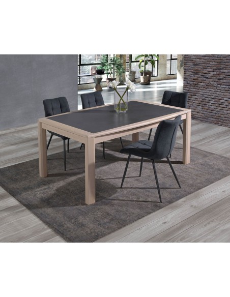 MILE - Table tonneau 180 cm x 106 cm + 2 allonges centrales papillon de 45 cm 