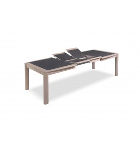 MILE - Table tonneau 180 cm x 106 cm + 2 allonges centrales papillon de 45 cm  2