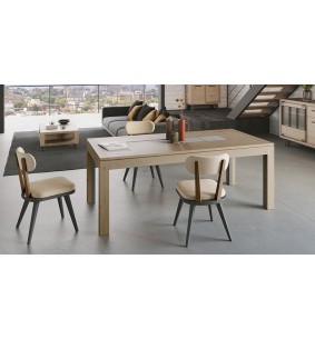 HARRY - Table 4 pieds 2 allonges de 45 cm 