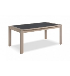 MILE - Table tonneau 180 cm x 106 cm + 3 allonges centrales papillon de 45 cm 