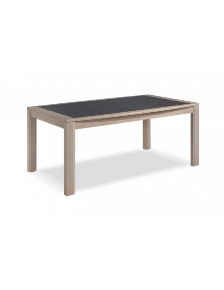 MILE - Table tonneau 180 cm x 106 cm + 3 allonges centrales papillon de 45 cm 